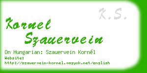kornel szauervein business card