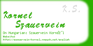 kornel szauervein business card
